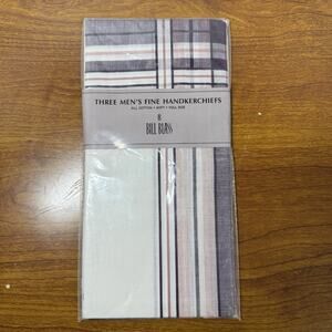 NEW BILL BLASS 3 Pieces White Men's Handkerchief All Cotton Squares Hankies